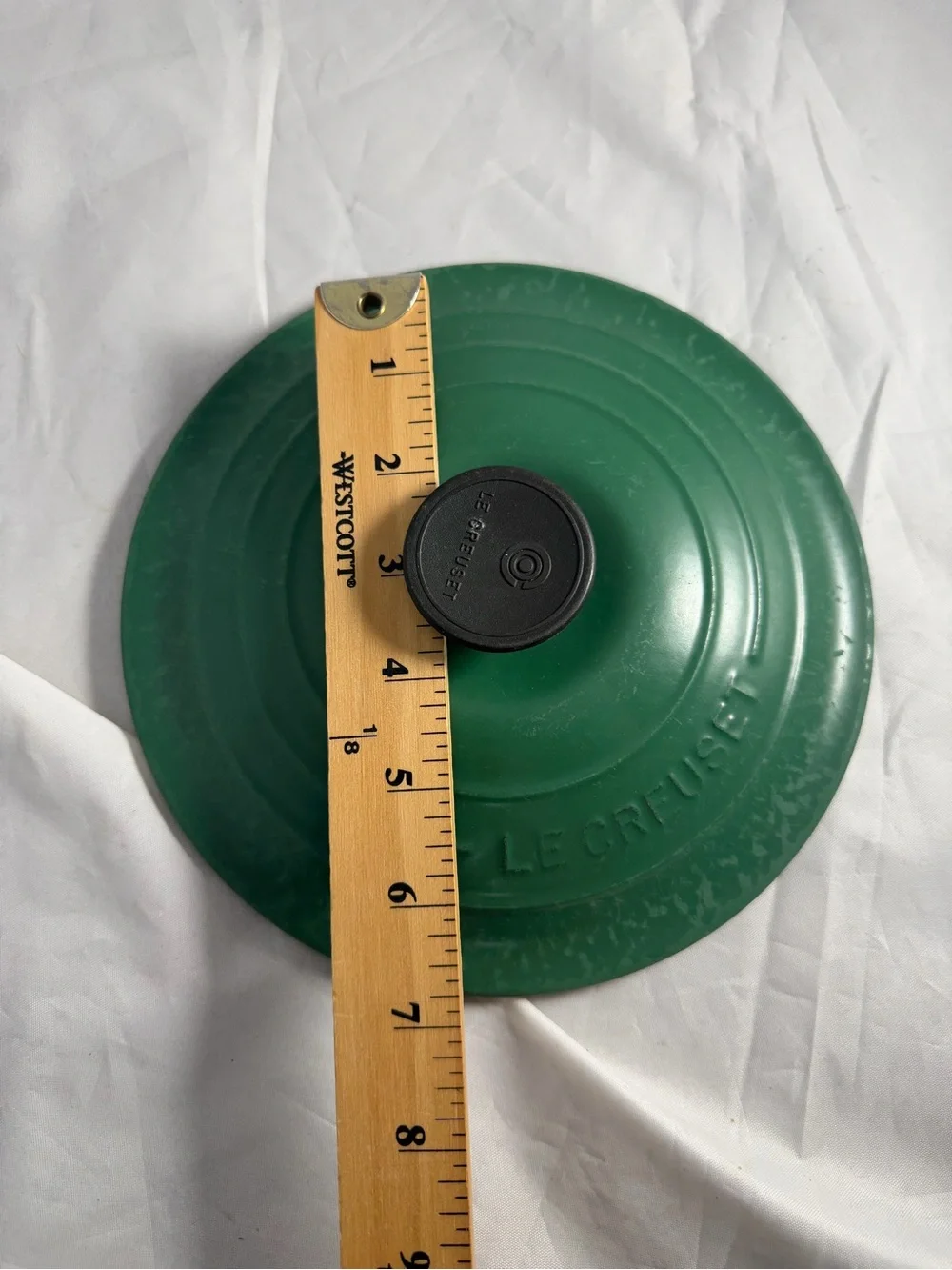 Vintage Green Le Creuset Cast Iron Lid Only #20 France Round LID ONLY 1.9qt